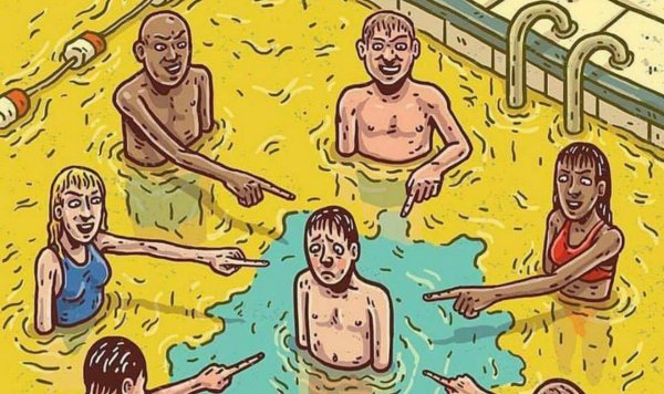 Человек в бассейне Мем