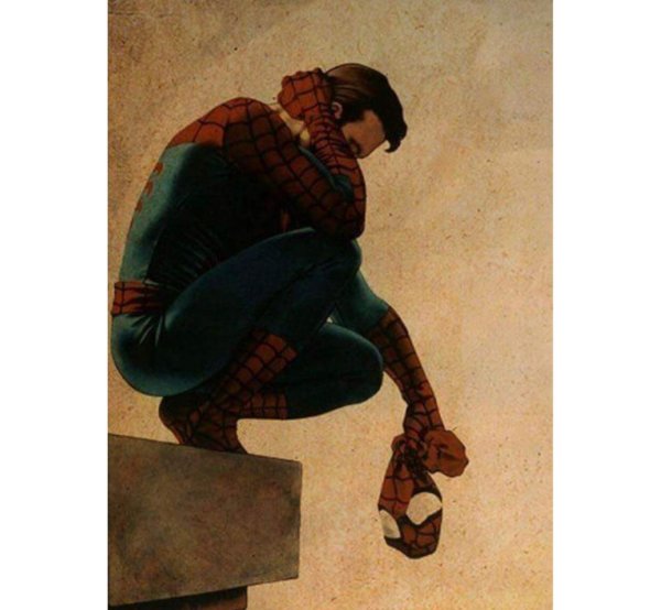 Питер Паркер грустный арт