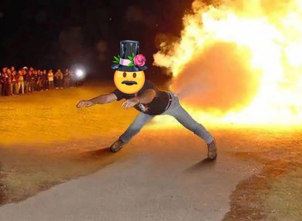 Человек с горящей задницей