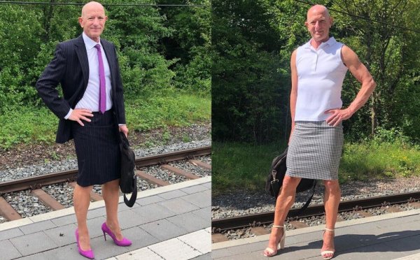 Мужчина в женском платье