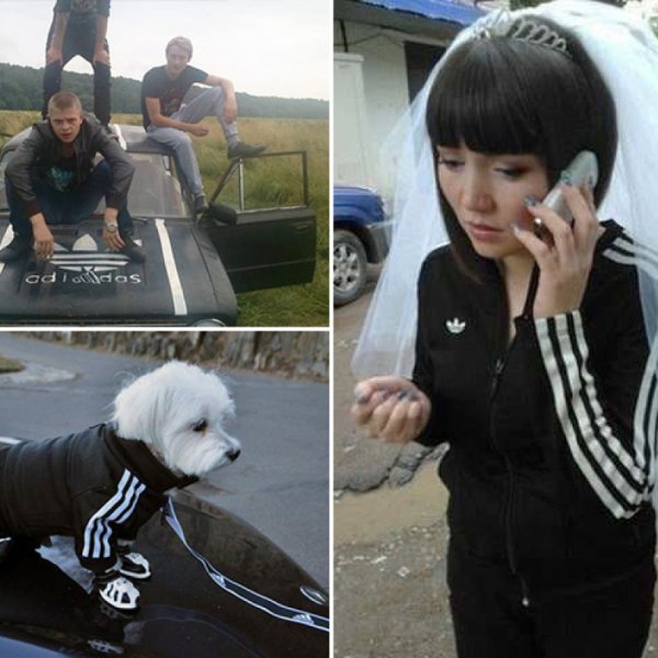 Девушка гопник в адидасе