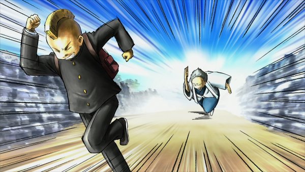 Аниме парень убегает