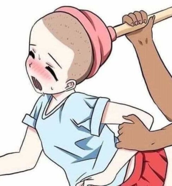 Девочка с вантузом на голове