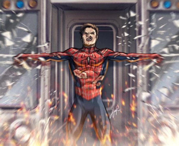 Человек-паук Тоби Магуайр Фанарт