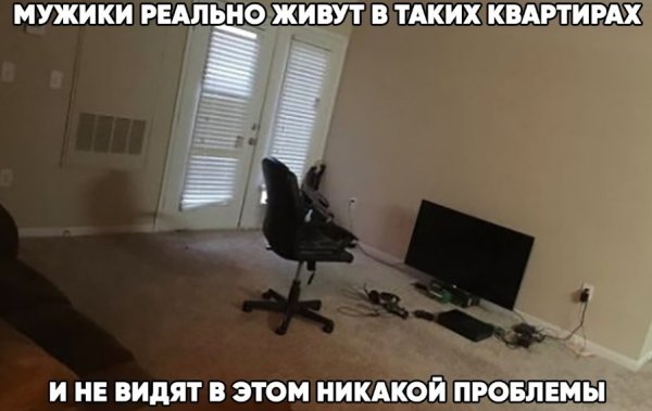 Мужчины живут в таких квартирах