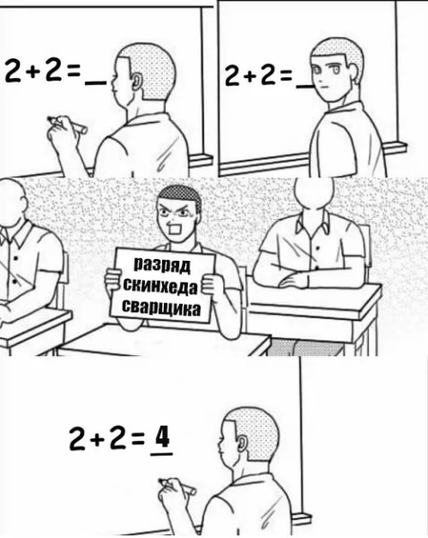 Мем 2+2 у доски