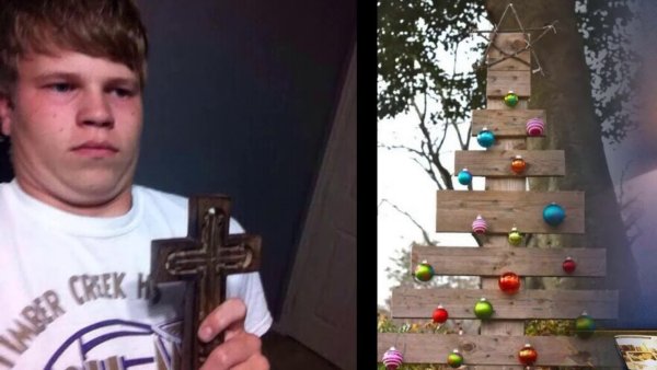 Парень с крестом Мем