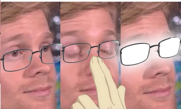 Парень со светящимися очками