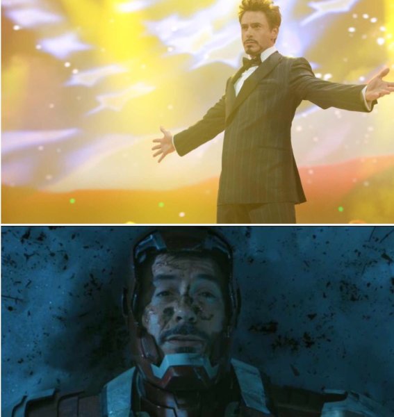 Мем с Тони Старком руки в стороны