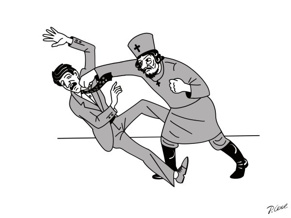 Дерутся карикатура