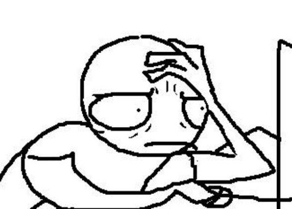 Сидит держится за голову Мем