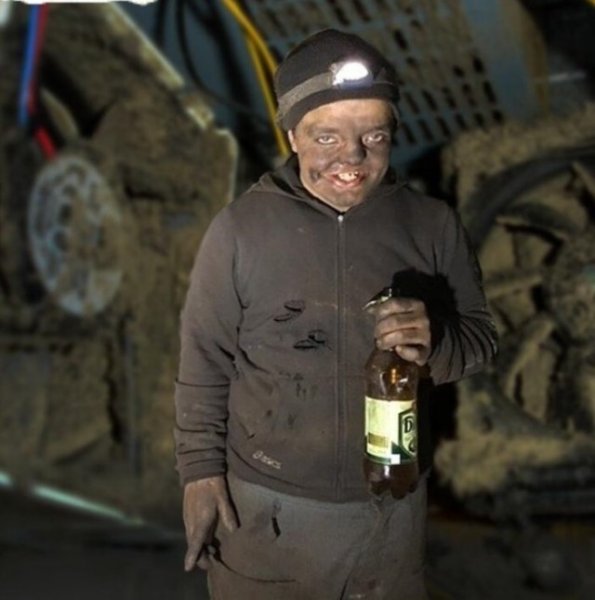 Чумазый Шахтер с пивом