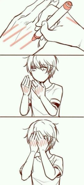 Смущенный человек аниме