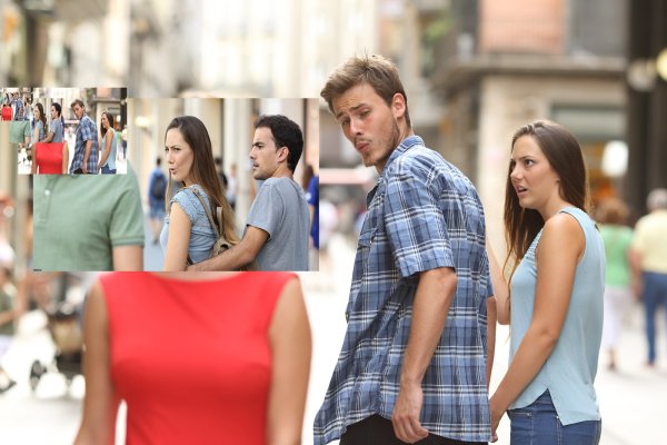 Мем неверный парень