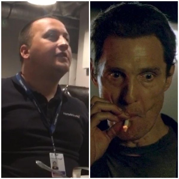 Мэттью Макконахи курит