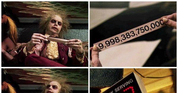 Битлджус сидит в очереди