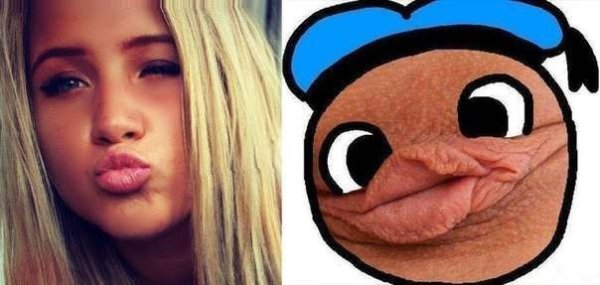 Губки уточкой