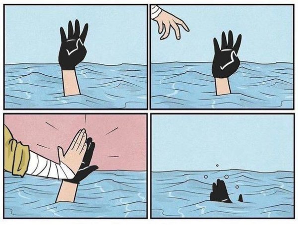 Мем утопающий человек