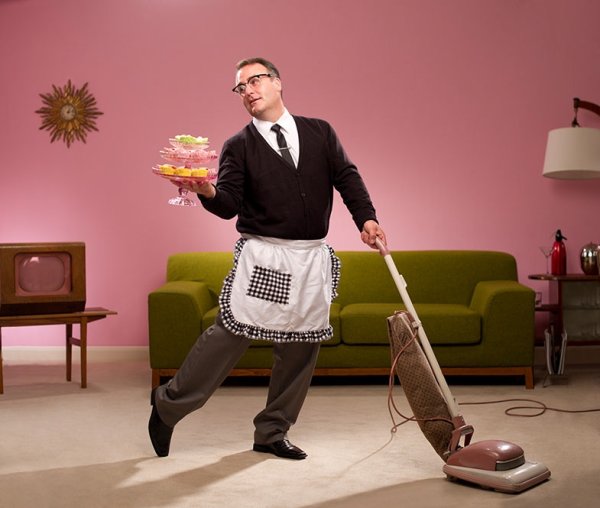 Мужчина уборка