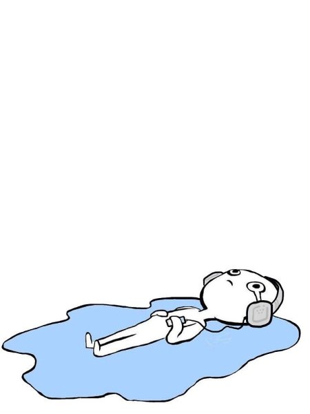 Человечек лежит в луже слез