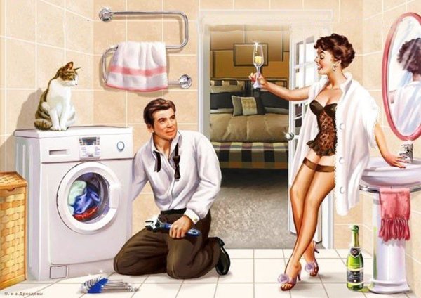 Девушка сантехник