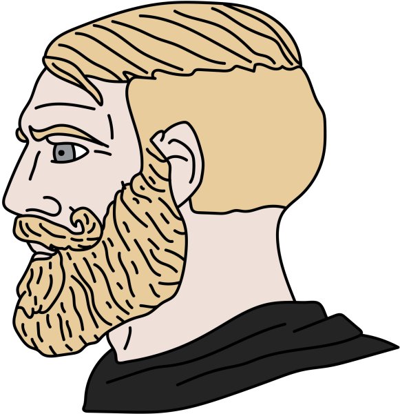 Борода рисунок сбоку