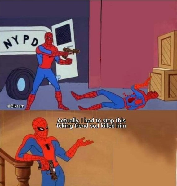 Человеки пауки показывают друг на друга