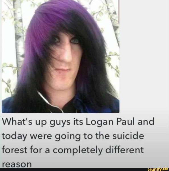 Парень с фиолетовыми волосами Мем