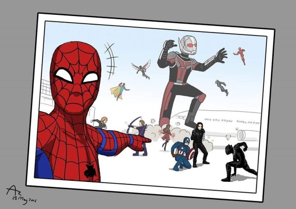 Марвел Дэдпул и человек паук