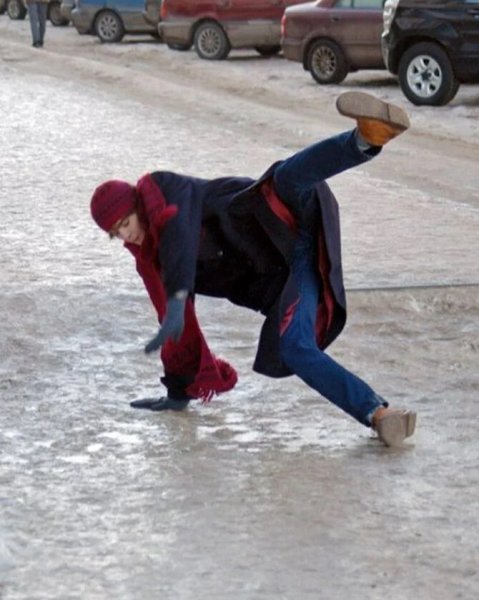 Подскользнулсяна льду