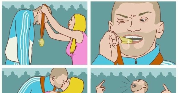 Радуется третьему месту Мем