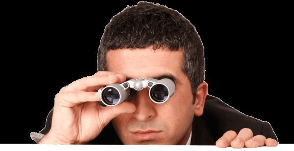 Мужик с биноклем