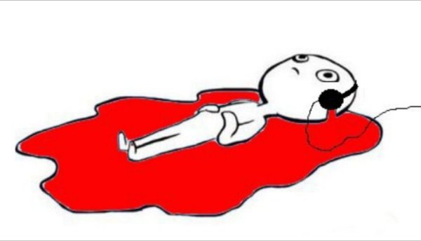 Человечек лежит в луже слез