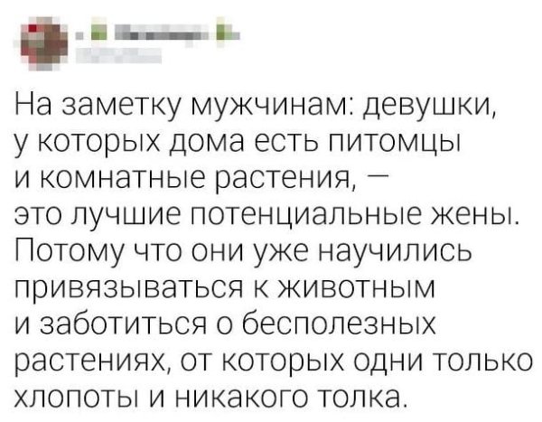 Мужчинам на заметку