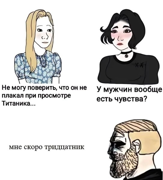 У парней есть чувства Мем