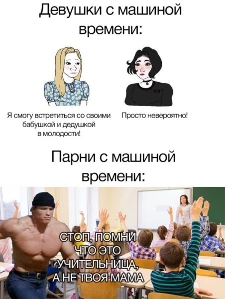 Мем про машину времени парни девушки