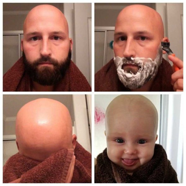 Сбрил бороду