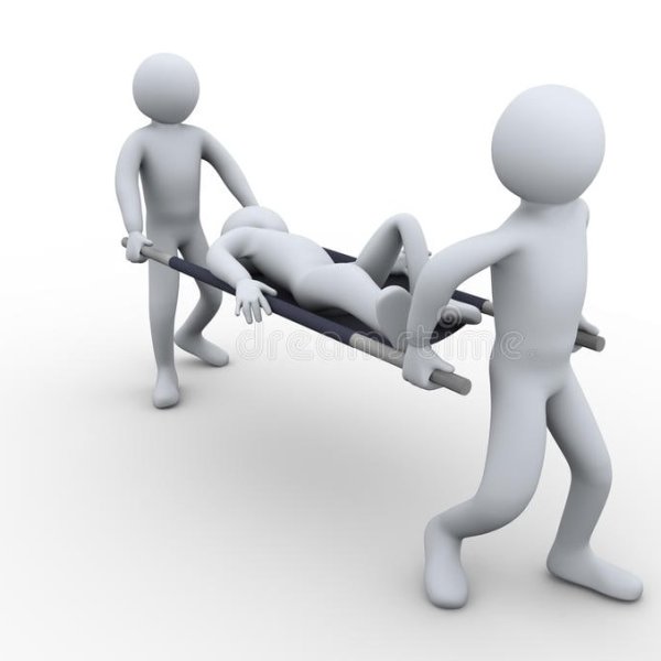 Два человечка с носилками