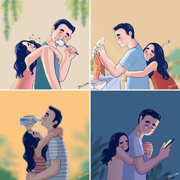 Милые иллюстрации про отношения