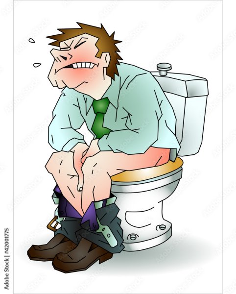 Сидит на унитазе