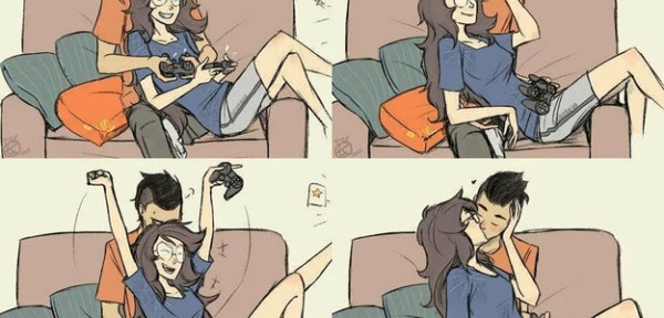 Парень и девушка играют