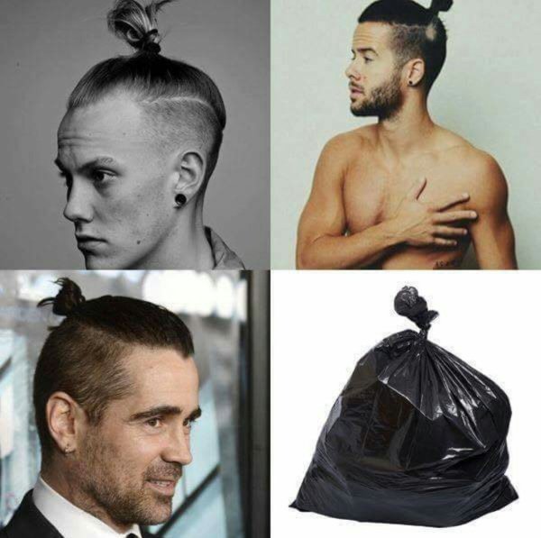 Прическа топ кнот Колин Фаррелл