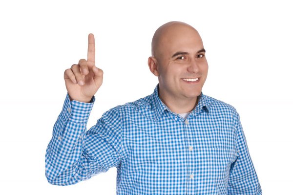 Человек с указательным пальцем