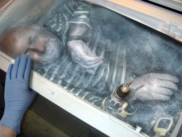 Спрятался в кухонном шкафу