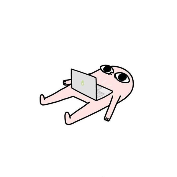 Смешной розовый человечек