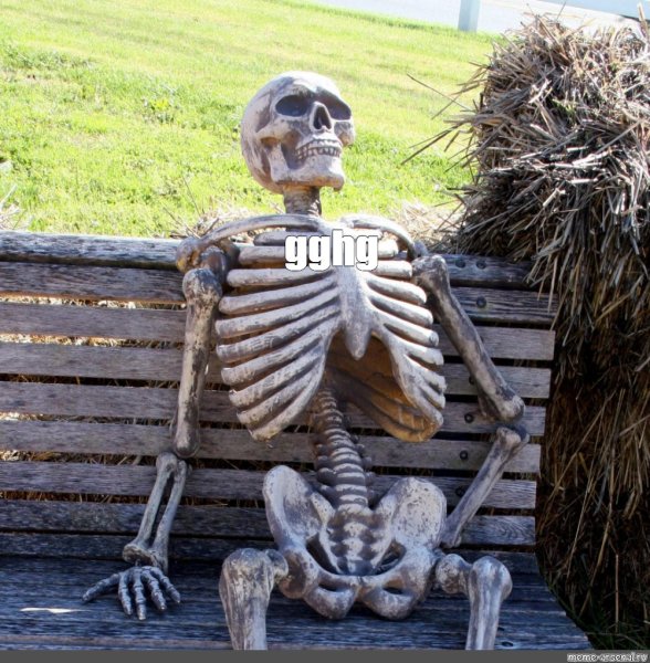 Скелет на скамейке