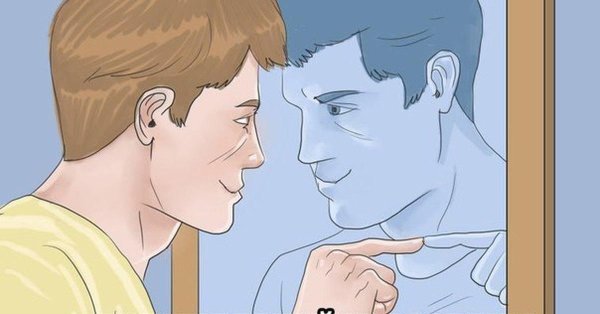 Человек обвиняет себя в зеркале