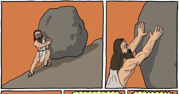 Сизиф толкает камень