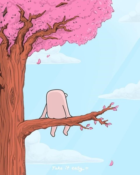 Обои на телефон с розовым человечком