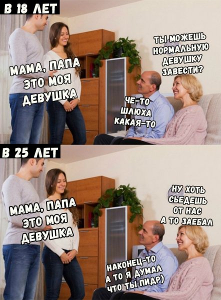 Познакомил девушку с родителями Мем